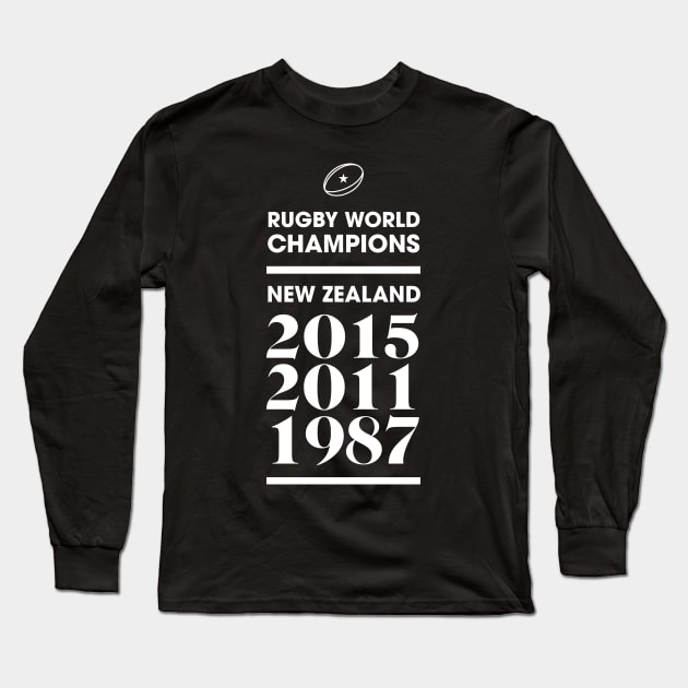 New Zealand Rugby World Champions Long Sleeve T-Shirt by stariconsrugby